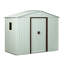 8ft X 4ft Metal Outdoor Shed, White - Strong Galvanized Construction, Punched Vents For Efficient Airflow, Sliding Doors With Lock, Simple Installation Project Storage Shelter, Iron Build, Ventilated