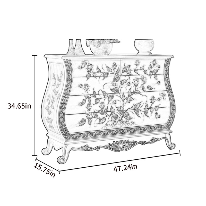 Commode décorative vintage en forme de vase peinte à la main