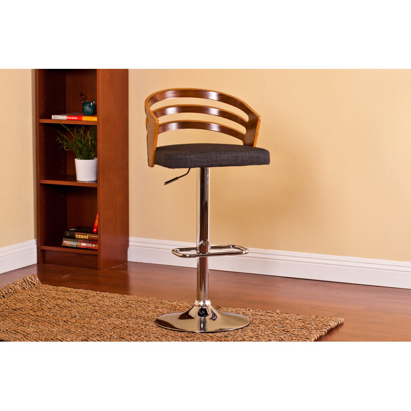 Tabouret pivotant à hauteur réglable, Noyer