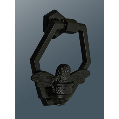 Jeannine Black Hexagon Bee Door Knocker