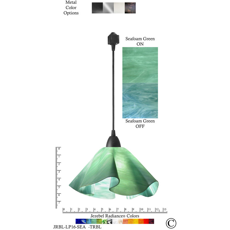 Luminaire suspendu Dale, Grand, Noir, Vert écume de mer