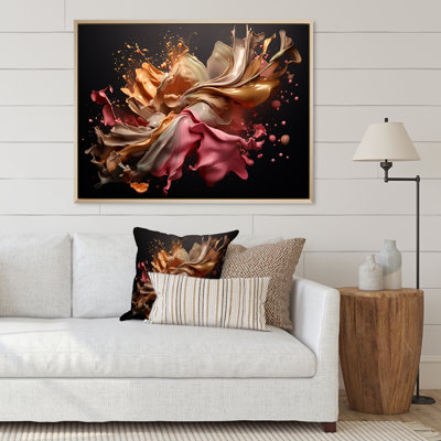 «Sudden Joy Abstract» rose et or Splash I - impression