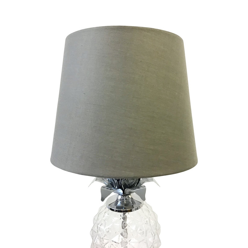Maisy Metal Table Lamp, Polished Chrome, Grey