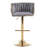 20.5" W Adjustable Height Swivel Velvet Bar Stool with Metal Base (Set of 4)-2054833460