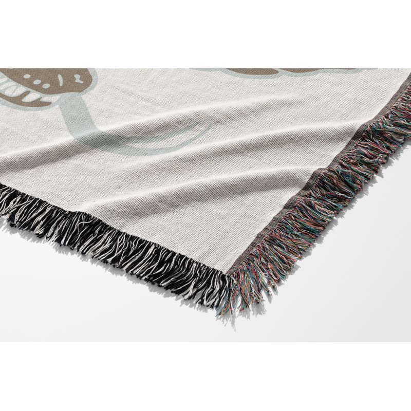 Jeté en mélange de coton Spiga Snake, Beige, L 60 po x l 50 po