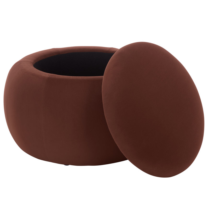 Siara Round Storage Ottoman, Rust