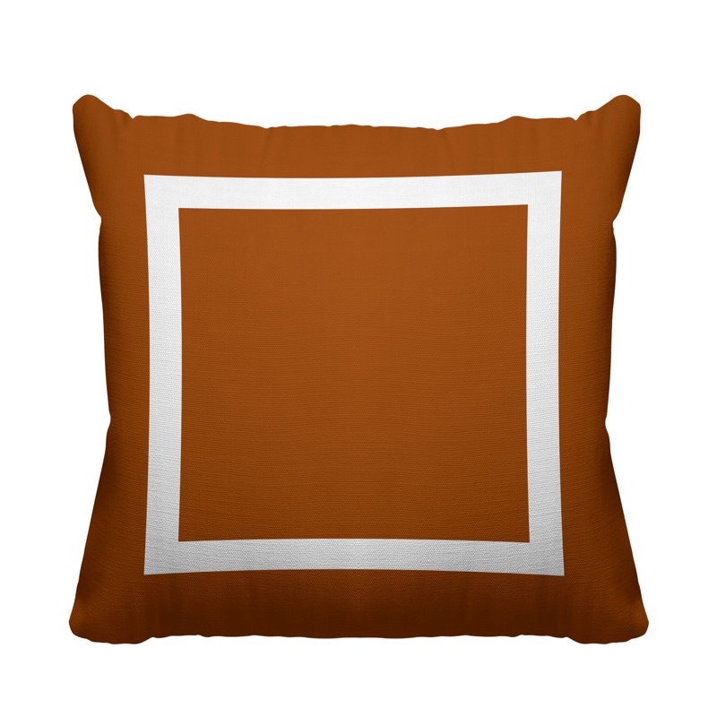 Coussin décoratif intérieur / extérieur Luella, L 15 po x H 15 po, Orange brûlé