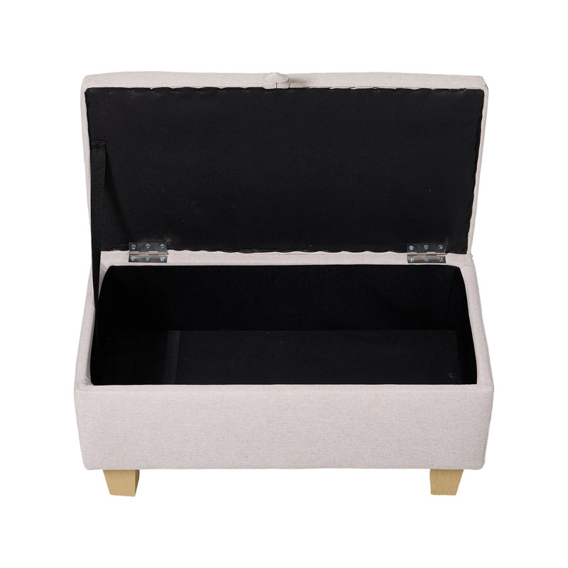 Amelie 71Cm Wide Rectangle Storage Ottoman, Cream
