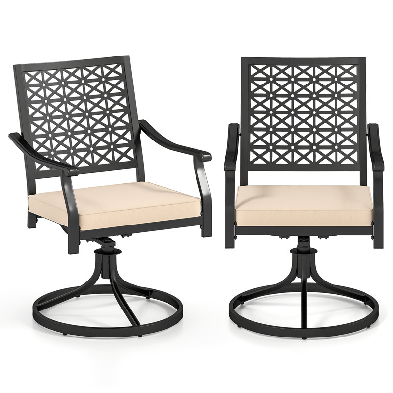 2 chaises de patio pivotantes avec coussins Patiojoy