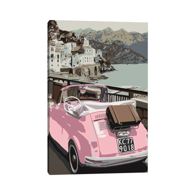 Pink Bug in Europe 1 Piece Wrapped Canvas Painting