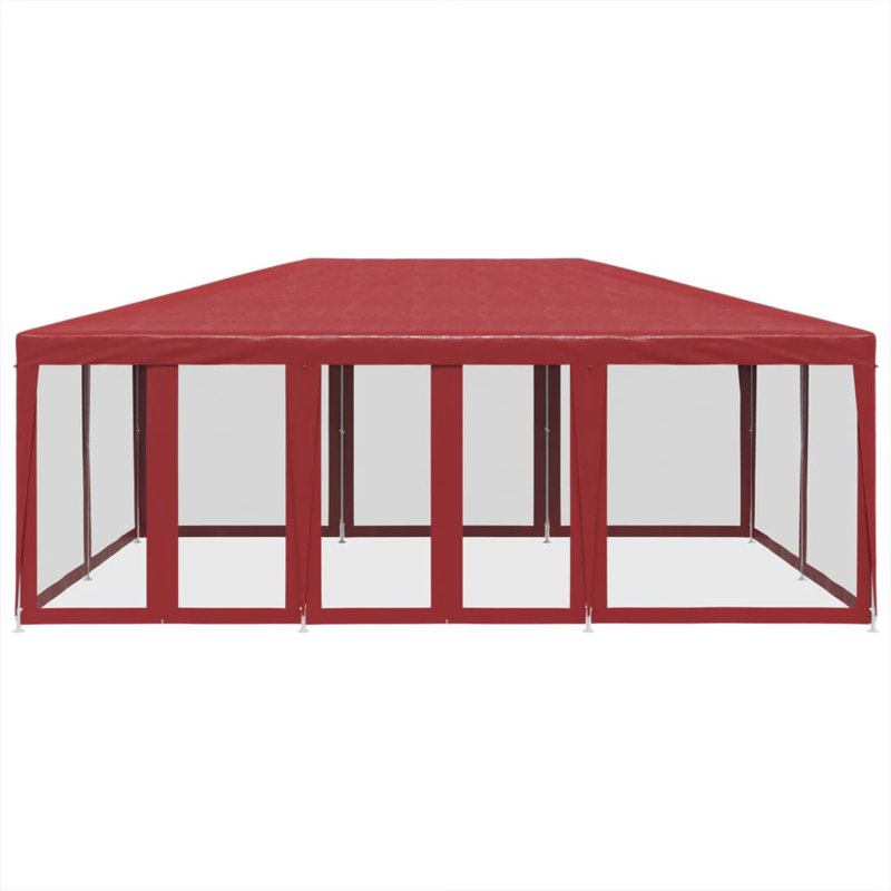 Manatuto 3m x 3m Steel Party Tent, 280cm H x 600cm W x 400cm D, Red