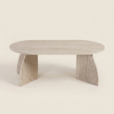 Aurelle Oval Coffee Table With Sculptural Arched Base