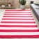 Brookvale Striped Hand-Woven Cotton Red/White Area Rug