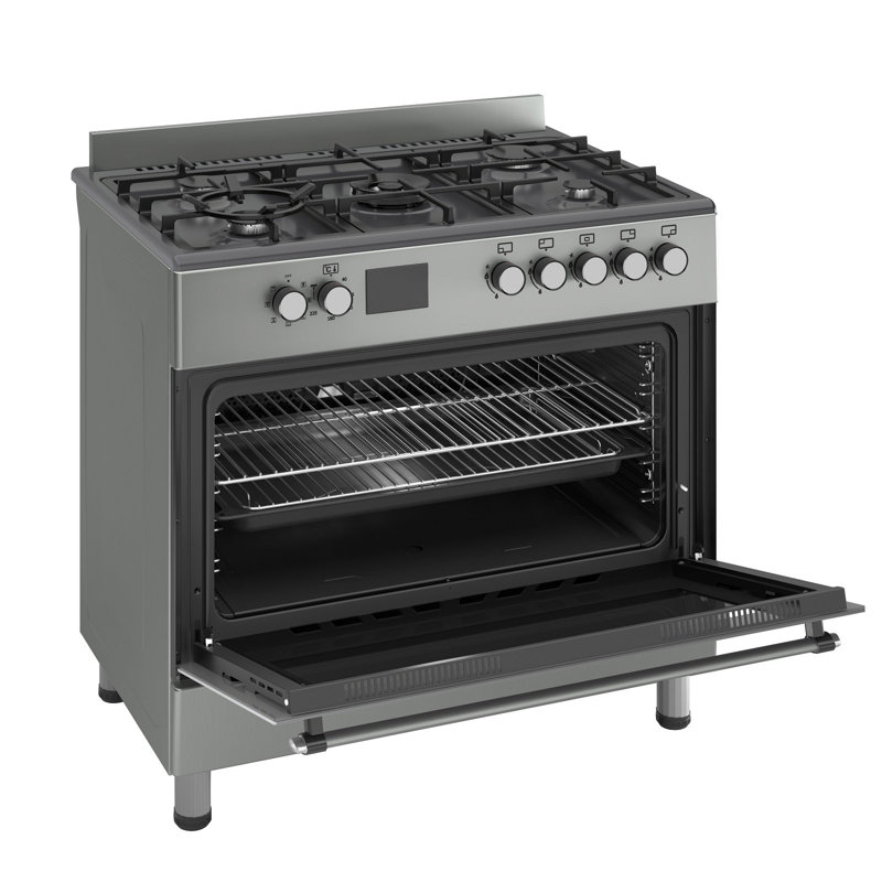 Ferre 90cm Dual Fuel Range Cooker With Double Turbo Fan & 5 Burner(1 Wok) - Dove Grey