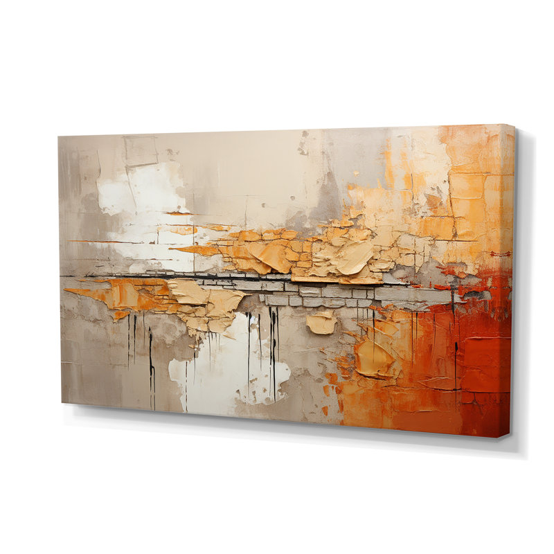 Orange Impressions I - Collages abstraits, art mural