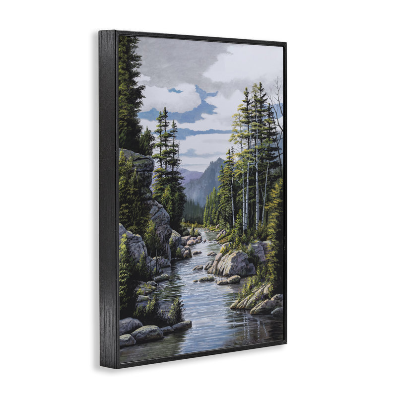 «Alone In The Stream», estampe numérique, conception de Bill Saunders, H 24 po x l 16 po, Giclée encadrée noir minuit
