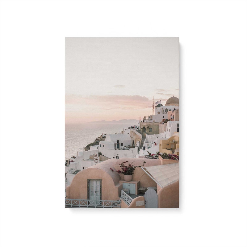 «Sunset Over Santorini», reproduction sur toile, 18" H x 12" W x 1.25" D, Toile tendue