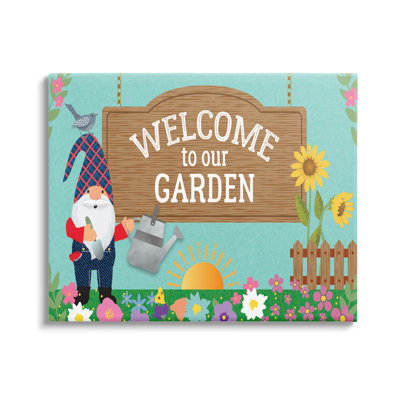 Welcome To Our Garden, gnome, estampe numérique par Linda Birtel