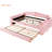 Pink Upholstered Daybed With Storage Space And Trundle, Music Player In Armrest Areas Extendable Audio Hub-118082581-118082580