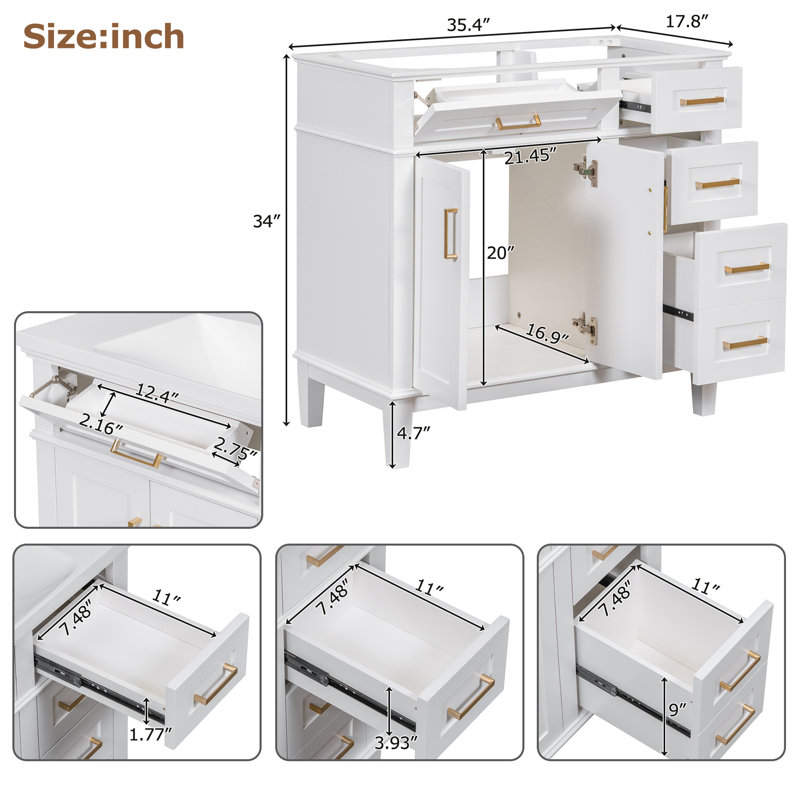Meuble-lavabo blanc moderne (lavabo non inclus), Blanc