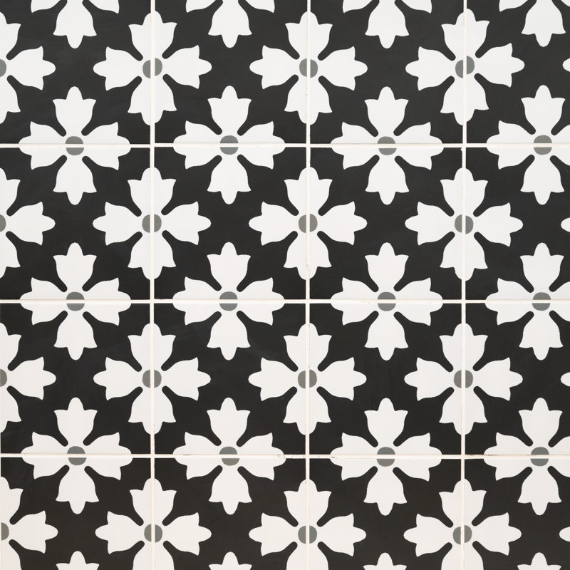 Amara 8 in. x 8 in. Encaustic Look Matte Porcelain Floor and Wall Tile, Kaila