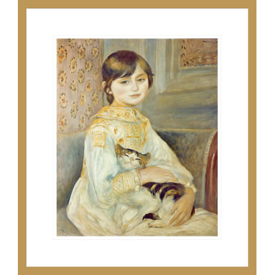«Julie Manet with Cat» par Pierre-Auguste Renoir, impression giclée encadrée