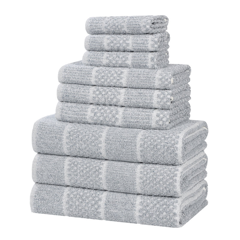 Ensemble de serviettes 9 pièces Supérieur Naples, Bleu denim