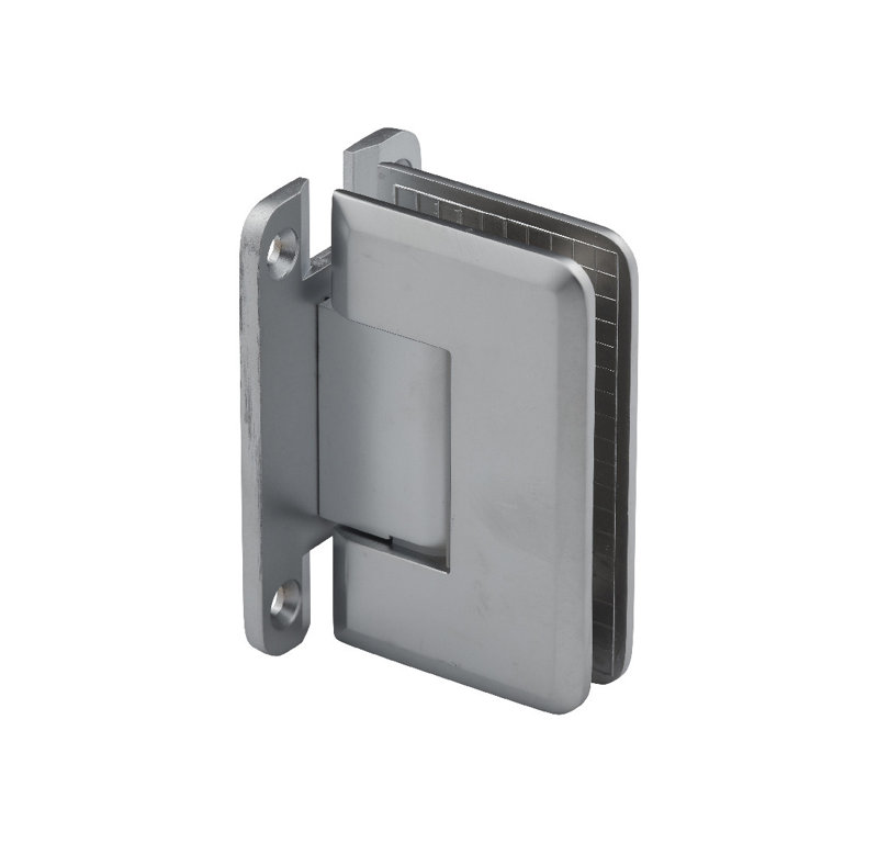 02F91CF19E654AC1BFD68CCA448BBBED Charnière de porte de douche à fixer au mur en verre de la série Premier avec plaque arrière en H satiné