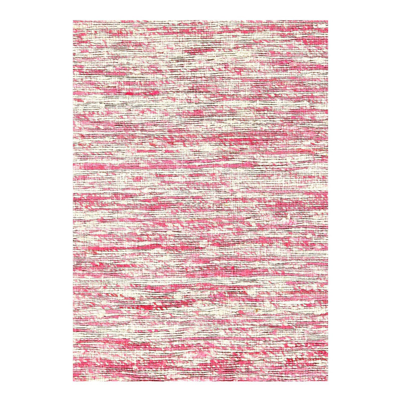 Tapis rose / beige en laine et en coton 3 pi x 5 pi Shalonna