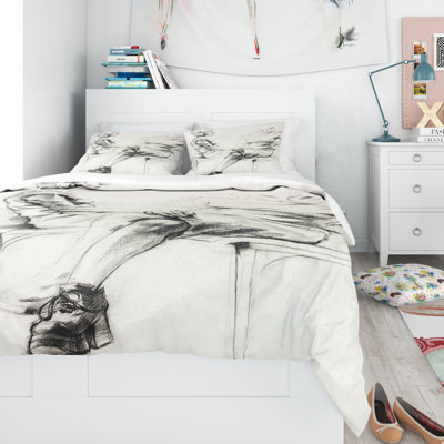 Ensemble de housse de couette designart femme sketch