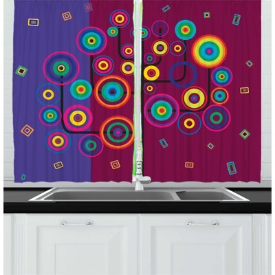 Geometric Pointed Kitchen Curtain