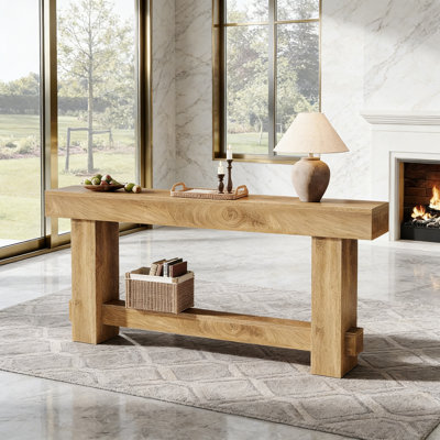 70.9" Wooden Farmhouse Console Table, Sofa Table For Entryway, Hallway, Living Room