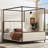 Canopy Bed Frame With Upholstered Headboard-2111379577-2111379579