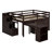 Loft Bed With Retractable Writing Desk And 3 Drawers, Wooden Loft Bed With Storage Stairs And Shelves-705522429