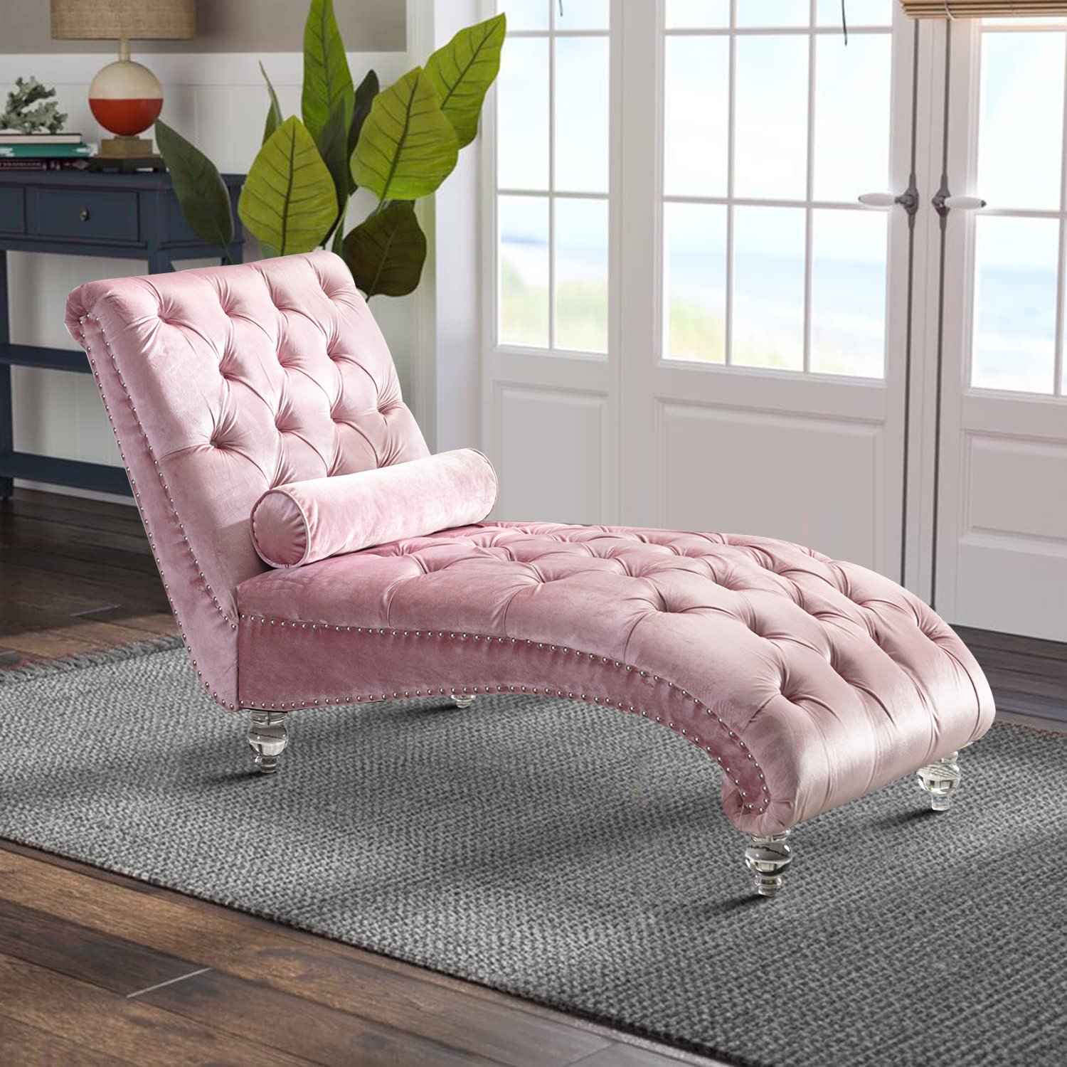 Knlnny Ware Modern Luxury Indoor Velvet Chaise Lounge with Ergonomic