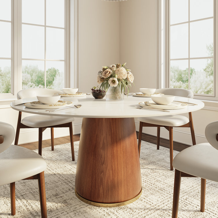 Farmhouse Kitchen Table Round Dining Table Circular For 4/6/8 Gullu Modern