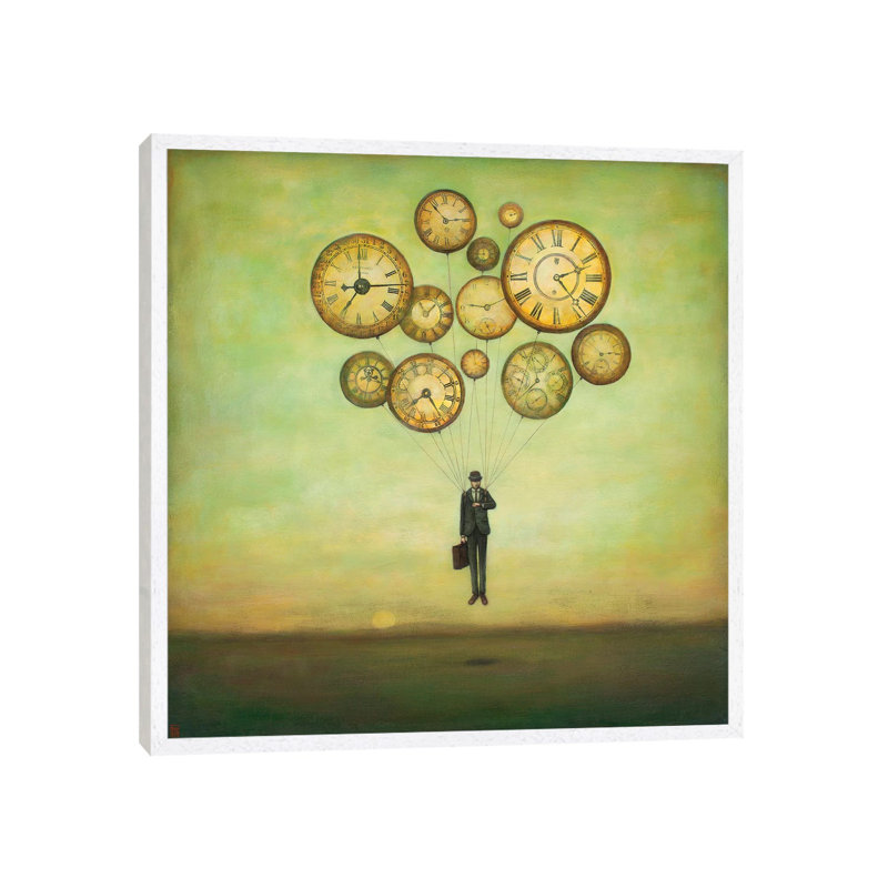 Waiting For Time To Fly by Duy Huynh - Painting on Canvas, 66.04 cm H x 66.04 cm W, White Framed