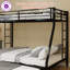 Lit superposé au-dessus de grand lit en métal noir avec lit gigogne simple, peu encombrant, réduit le bruit, 2 échelles latérales, rangement sous le lit, aucun sommier nécessaire-959561798