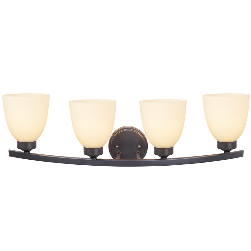 Éclairage pour salle de bain 4 lumières, Bronze huilé