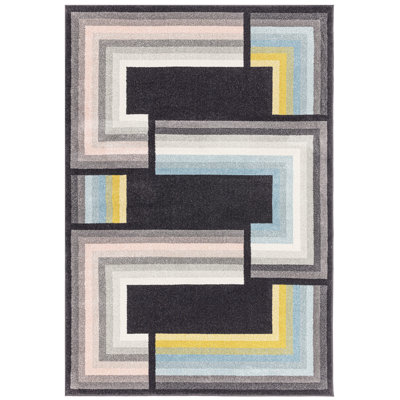 Geo Charcoal/Multi Area Rug