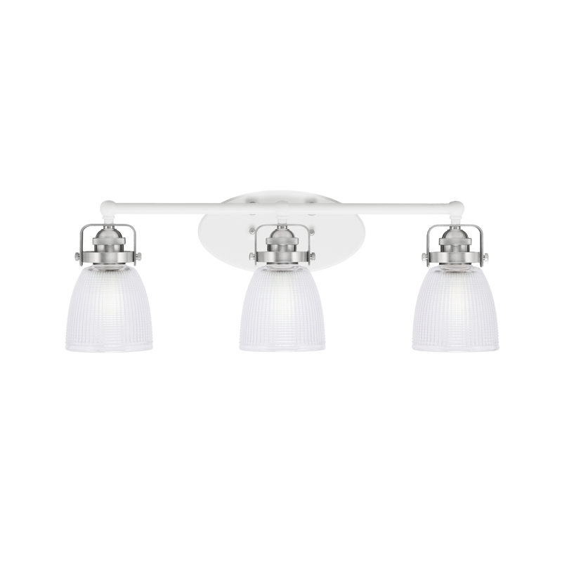 Barre d'éclairage de salle de bain 3 lumières Easton, Blanc / nickel brossé
