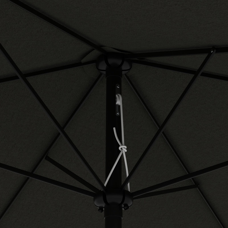 6.5' X 10' Rectangular Patio Umbrella - Dark Grey. Outdoor Table Shelter With Protection. Convenient Crank And Tilt Mechanism. Adjustable For Preferred Sunshade Effect. Wind Vent Stable Structure