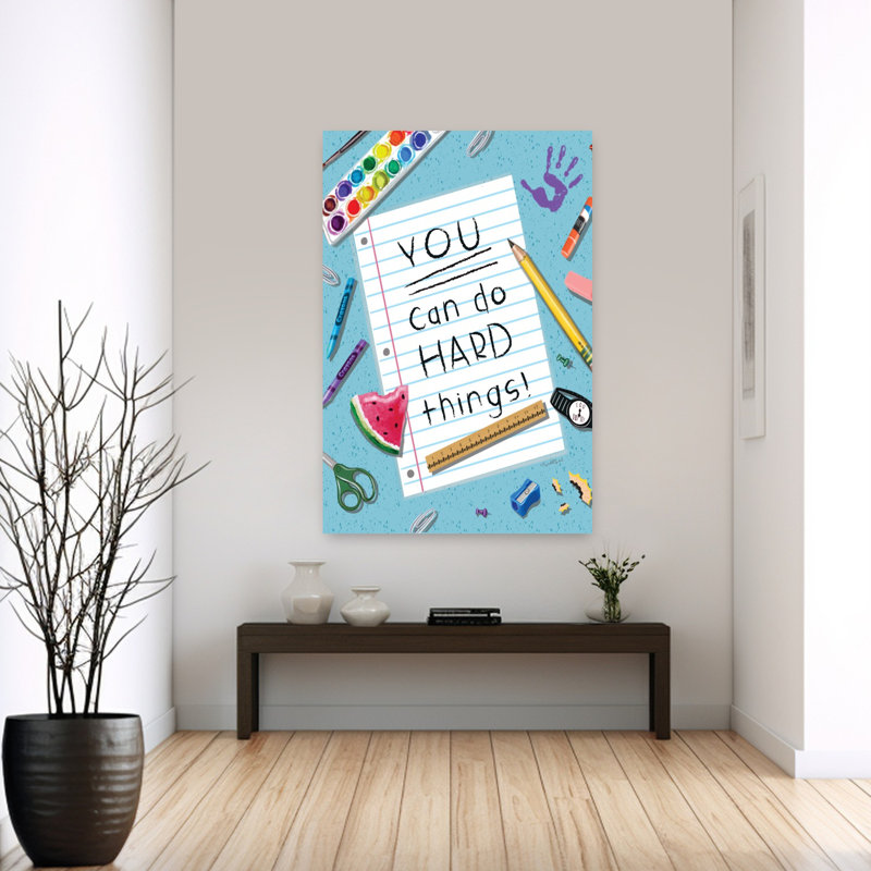 Art contemporain abstrait You Can Do Hard Things, H 60 po x l 40 po
