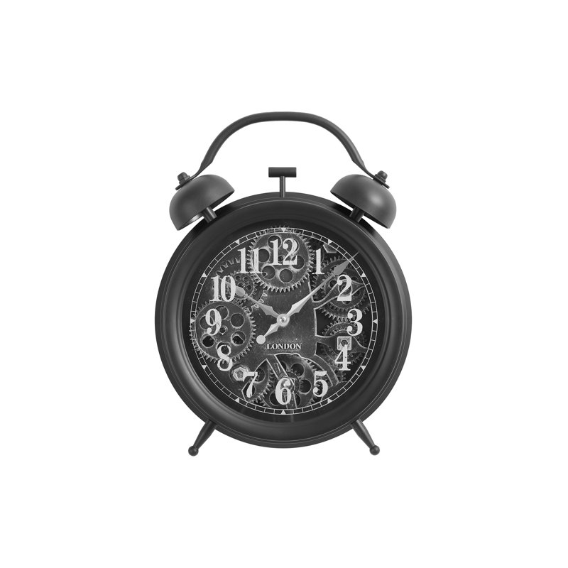 Horloges, rondes, mécanisme d'engrenage, horloge de table, transitionnel, Noir, noir, noir, noir