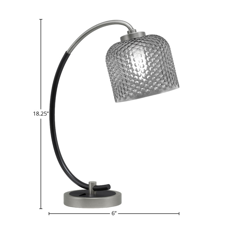 Lampe de bureau en acier inoxydable Wahaj, Graphite / noir mat