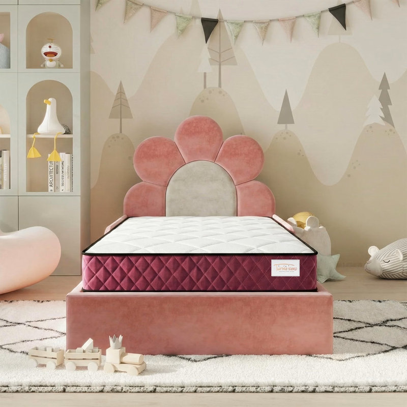 Twinkle Sleep Kids Coil Pink Mattress-Memory Foam & Open Coil Spring Design, Small Single (2'6)