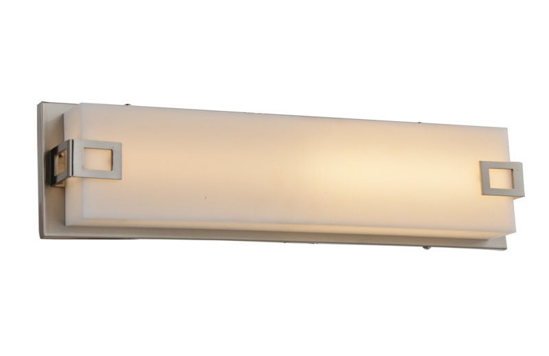 Barre d’éclairage de salle de bain 1 lumière del Johnston, Nickel brossé