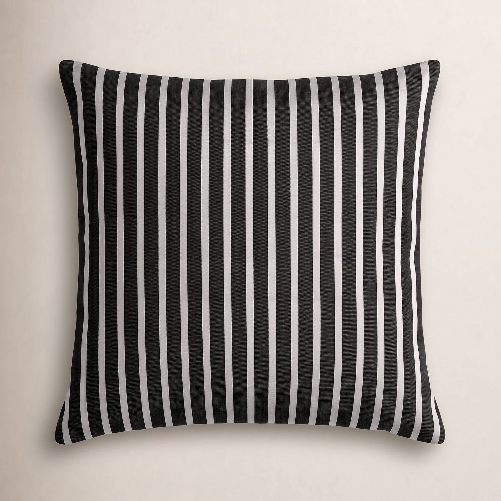 Sunbrella Shore Striped Indoor/Outdoor Throw Pillow, Black, 22" x 22" x 6"