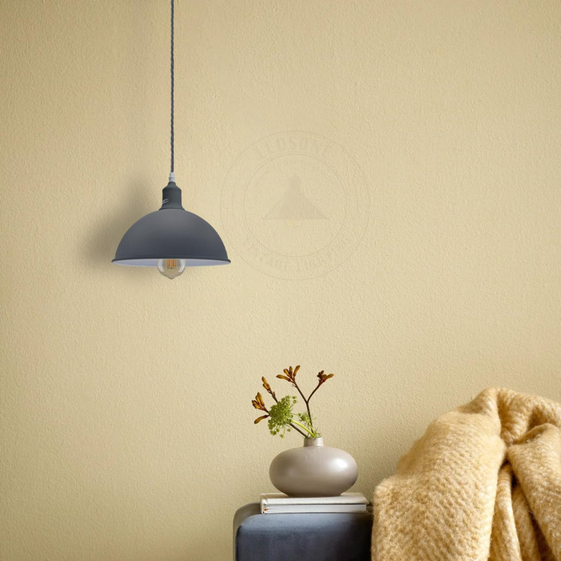 Hedia 10cm H Metal Bowl Pendant Shade ( Uno ), Grey