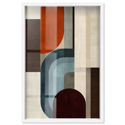 Décoration murale de bureau « Echo III » de style Midcentury, cadre blanc, 44 x 66 cm, par Art Remedy